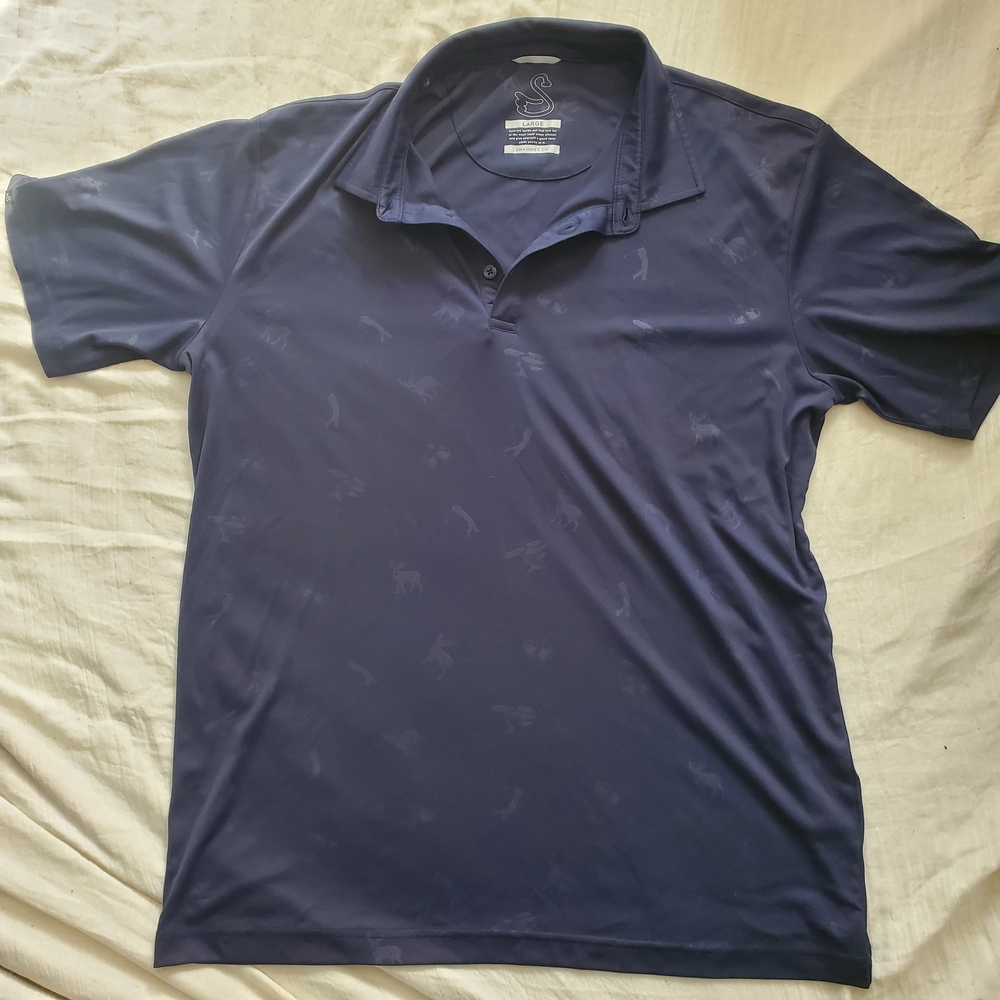 Swannies Navy Men's Polo Golf Shirt Size L